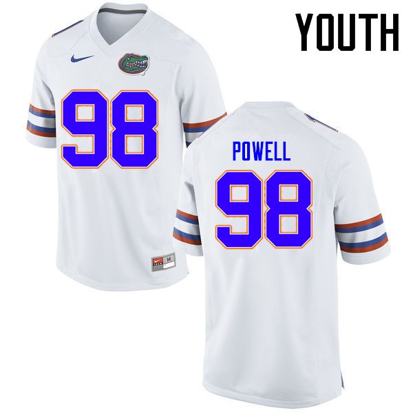 Florida Gators Youth #98 Jorge Powell College Football Jerseys White